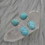Turquoise Earrings: Silver, December Birthstone, thumbnail 5 of 7