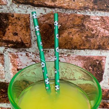 Football Paper Straws Box Of 38 100% Biodegradable, 5 of 7