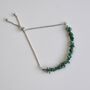 Malachite Crystal Slider Bracelet Silver Plated Chain, thumbnail 2 of 4