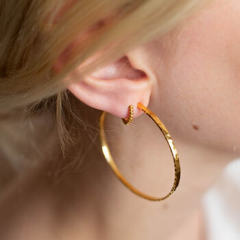 Statement Hand Hammered Hoops, 3 of 7