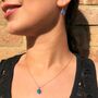 Black Opal October Birthstone Rose/Gold Plated Necklace, thumbnail 2 of 8