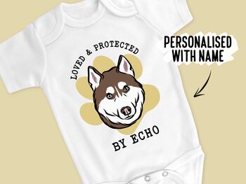 Siberian Husky Baby Onesie, 2 of 6