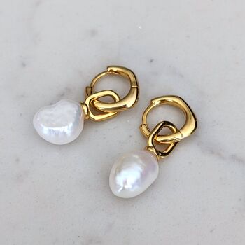 The Statement Pearl Earrings, Gold, 3 of 5