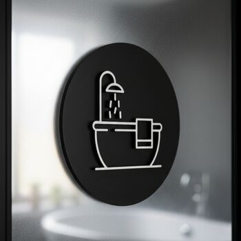 Bathroom Door Sign With Raised Bath Design, 7 of 7