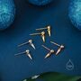Tiny Dangling Spike Stud Earrings In Sterling Silver, thumbnail 3 of 11