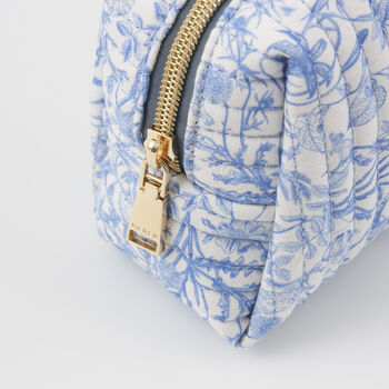 Bunny Blues Small Quilted Makeup Bag, 5 of 7