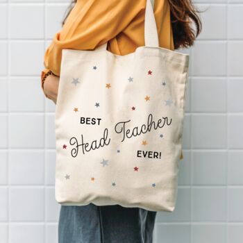 Best Head Teacher Ever Star Tote Bag, 2 of 3