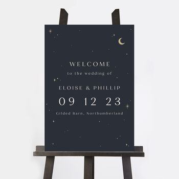 Celestial Night Sky Wedding Welcome Sign, 2 of 3