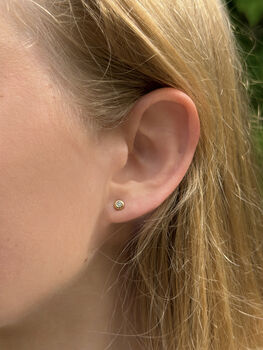 9ct Gold And Diamond Handmade Studs, 2 of 8