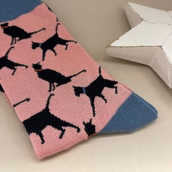 Bamboo Lucky Cat Socks In Dusky Pink, 2 of 2
