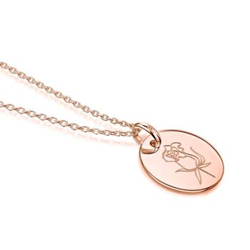 Personalised Birth Flower Necklace 18 K Rose Gold Plate, 3 of 10