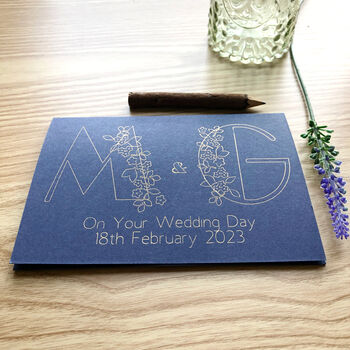 Personalised Wedding Couple Initial Gold Foil Card, 10 of 12