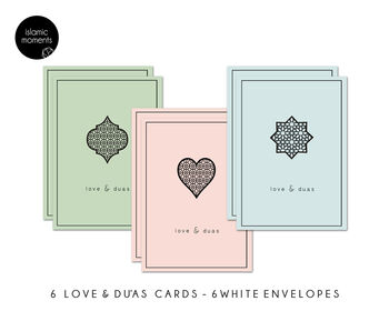 Love And Du'as Islamic Greeting Cards Multi Pack Of Six, 2 of 2