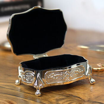 Personalised Small Engraved Antique Style Jewellery Box, 2 of 6