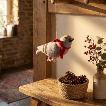 Pigeon In A Scarf Fair Trade Handmade Animal Felt, 5 of 5