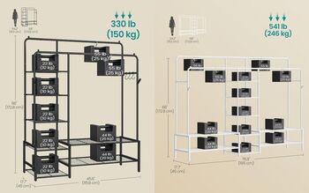 Open Wardrobe Clothes Rack With Shelves, 2 of 5