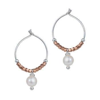 Freshwater Pearl And Fair Trade Nugget Hoops, 8 of 9