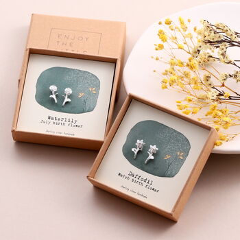 Birth Month Flower Earring Studs, 8 of 12