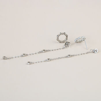Crystal Circle Chain Dangle Stud Earrings, 2 of 2