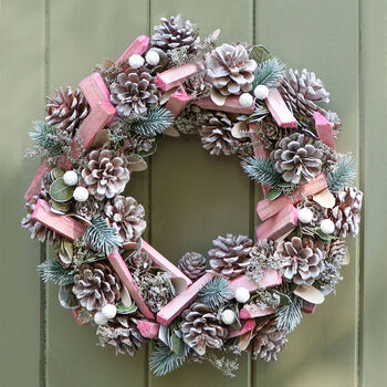 Camellia Pink Christmas Door Wreath, 6 of 7