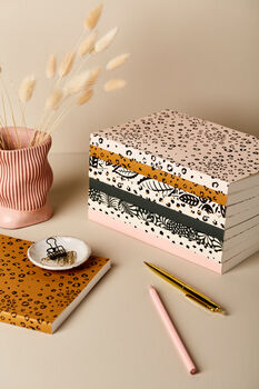 A5 Lay Flat Soft Pink Leopard Print Notebook Journal, 8 of 9