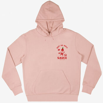 Hot As Hell Sauce Graphic Hoodie In Peach, 2 of 2