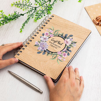 Personalised Wedding Guest Book Pink Purple Flowers, 2 of 6