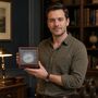 Personalised Glass Lid Gimbal Compass With Bronze Plaque, thumbnail 2 of 9