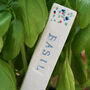 Blue Floral Herb And Vegetable Markers, thumbnail 5 of 7