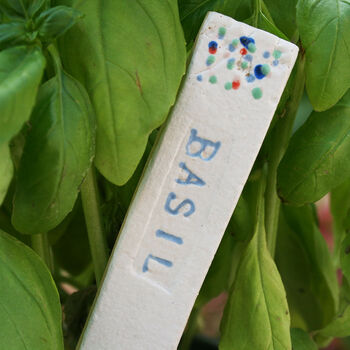 Blue Floral Herb And Vegetable Markers, 5 of 7