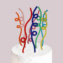 Colourful Acrylic Streamer Birthday Cake Topper, thumbnail 1 of 5