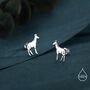Sterling Silver Tiny Okapi Stud Earrings, thumbnail 2 of 12