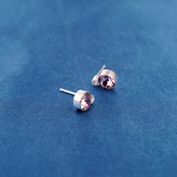 February Birthstone Amethyst Stud Earrings, 2 of 7