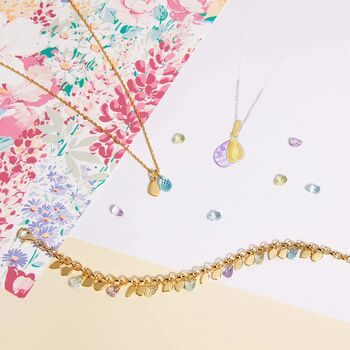 Gold Plated Sterling Silver Semi Precious Stone Charms Bracelet, 4 of 7