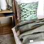 Square Ikat Silk Cushion Forest Green Abstract, thumbnail 9 of 9