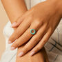 Halo Radiance Turquoise Silver/Gold Ring, thumbnail 3 of 12
