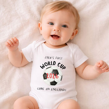Personalised First World Cup Baby Outfit, 3 of 8