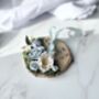 Wooden Blue Floral Ring Holder, thumbnail 3 of 6