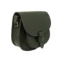 Crossbody Khaki Green Loop Closure Leather Saddle Bag Maya Dark Military Green, thumbnail 3 of 4