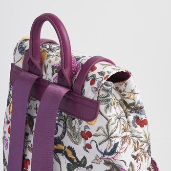Floral Engravings Small Plum Backpack, 3 of 6