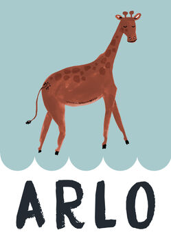 Personalised Children's Giraffe Print, 3 of 4