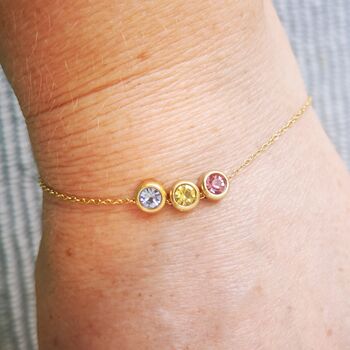Family Birthstone And Zodiac Sign Slider Bracelet, 2 of 12