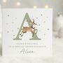Personalised Christmas Reindeer Granddaughter Initial Card, thumbnail 1 of 2