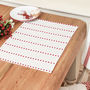 Set Of Four Cranberry Heart Striped Cotton Placemats, thumbnail 1 of 5