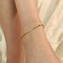 Golden Brass Beaded Ball Slim Foot Payal Anklet, thumbnail 4 of 5