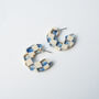 Ocean Checker Hoop Earrings, thumbnail 1 of 6