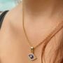 Evil Eye Zircon Protection Charm Pendant Necklace, thumbnail 2 of 3