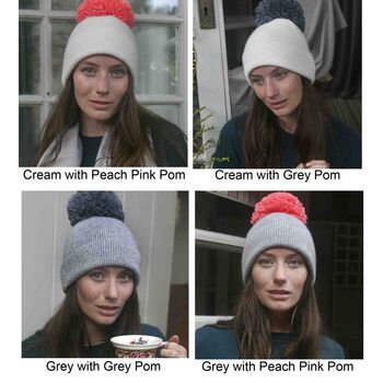 Soft Cashmere Women's Winter Pom Bobble Hat Gift Wrap, 3 of 8
