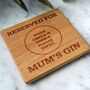 Loft 'Mum's Gin' Oak Square Coaster, thumbnail 1 of 2