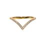 V Ring Cz Rose Or Gold Plated 925 Silver, thumbnail 2 of 8